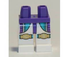 Hips and White Legs with Dark Turquoise and Dark Purple Pockets and Gold Knee Pads Pattern