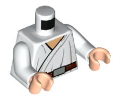 Torso SW Wrap-Around Tunic and Utility Belt with Large Pouch, Dark Folds Pattern / White Arms / Light Nougat Hands