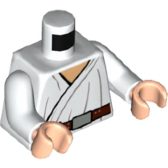 Torso SW Wrap-Around Tunic and Utility Belt with Large Pouch, Dark Folds Pattern / White Arms / Light Nougat Hands