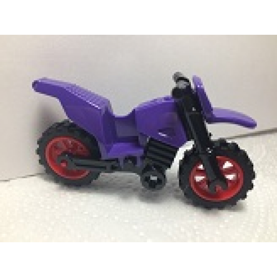 Riding Cycle Motorcycle Dirt Bike with Black Chassis and Red Wheels