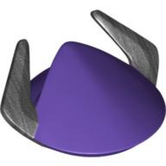 Large Figure Part Head Top with Silver Horns Pattern (Zurg)