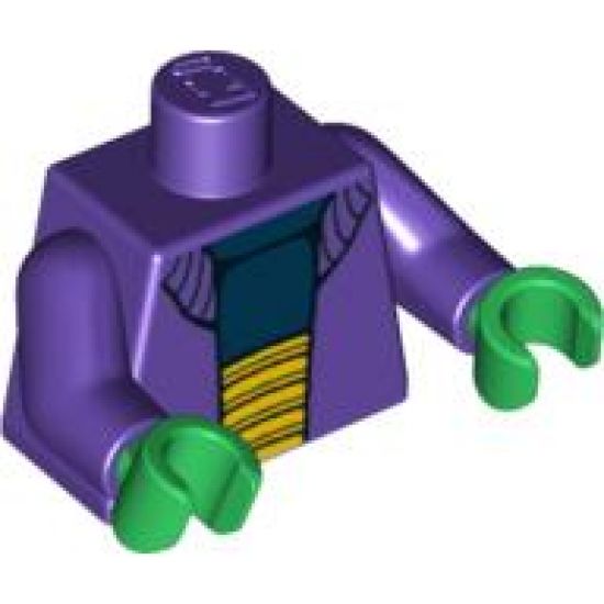 Torso SW Sweater over Dark Blue Shirt and Large Yellow Belt Pattern / Dark Purple Arms / Green Hands