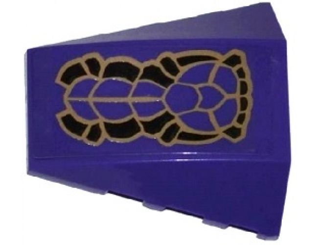 Wedge 4 x 4 No Studs with Black and Dark Tan Scales Pattern (Sticker) - Sets 70746 / 70749