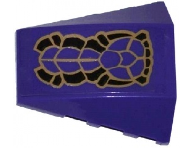 Wedge 4 x 4 No Studs with Black and Dark Tan Scales Pattern (Sticker) - Sets 70746 / 70749
