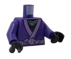 Torso Ninjago Robe with Medium Lavender Trim and Animal Drawing Pinned to Back Pattern / Dark Purple Arms / Black Hands