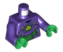 Torso Armor with Lex Luthor Warsuit with Yellow and Green Hexagon Logo and Green Armor Plates Pattern / Dark Purple Arms / Green Hands
