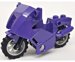 Riding Cycle Motorcycle City with Black Chassis (Long Fairing Mounts) and Light Bluish Gray Wheels