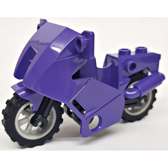 Riding Cycle Motorcycle City with Black Chassis (Long Fairing Mounts) and Light Bluish Gray Wheels