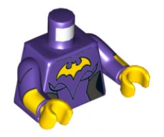 Torso Female Outline with Yellow Bat and Silver Side Trim Pattern / Dark Purple Arms with Yellow Cuffs Pattern / Yellow Hands