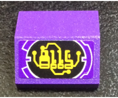 Slope 33 2 x 2 Double with Yellow '8115' Circuitry on Black Background Pattern (Sticker) - Set 8115
