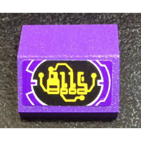 Slope 33 2 x 2 Double with Yellow '8115' Circuitry on Black Background Pattern (Sticker) - Set 8115