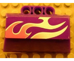 Technic, Panel Engine Block Half / Side Intake with Flames Pattern Model Left Side (Sticker) - Set 8491