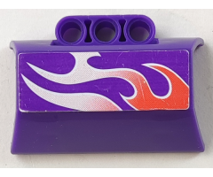 Technic, Panel Engine Block Half / Side Intake with Flames Pattern Model Right Side (Sticker) - Set 8491