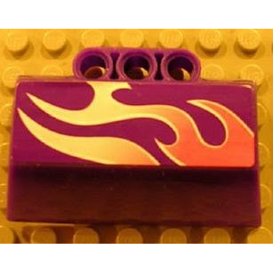 Technic, Panel Engine Block Half / Side Intake with Flames Pattern Model Right Side (Sticker) - Set 8491