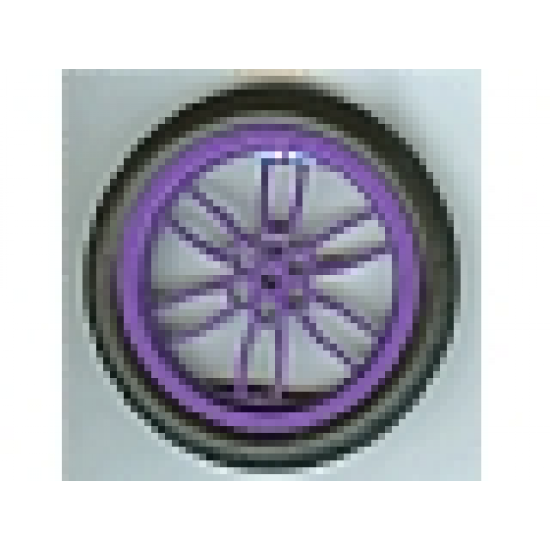 Wheel & Tire Assembly 75mm D. x 17mm Motorcycle with Black Tire 94.2mm D. x 22mm Motorcycle Racing Tread (88517 / 88516)