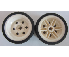 Wheel & Tire Assembly 30.4mm D. x 20mm with No Pin Holes and Reinforced Rim with Black Tire 37 x 22 ZR (56145 / 55978)