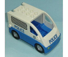 Duplo, Vehicle Van Type 2 with Blue Base and 'POLICE' Pattern