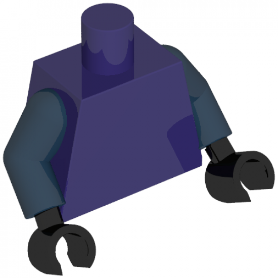 Torso Ninjago Tattered Robe with Yellowish Green Collar and Dark Blue Undershirt Pattern / Dark Blue Arms / Black Hands