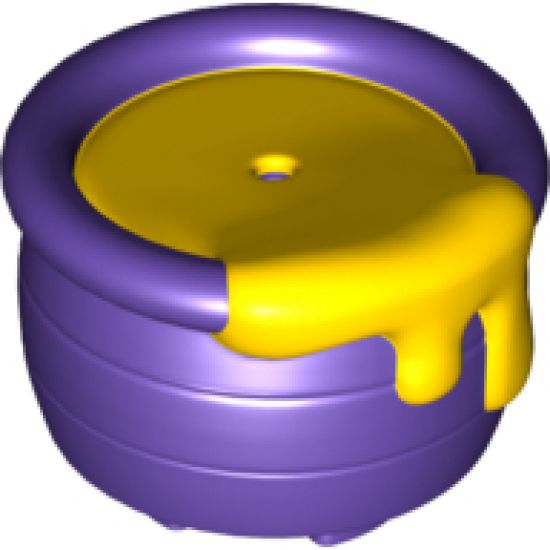 Duplo Utensil Honey Pot with Base with Yellow Honey Pattern