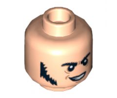 Minifigure, Head Black Sideburns and Crooked Smile Pattern (Jesus) - Hollow Stud