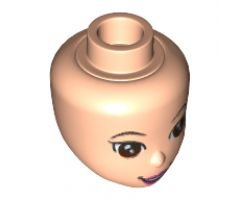 Mini Doll, Head Friends with Brown Asian Eyes, Pink Lips and Open Mouth Pattern