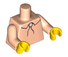 Torso Simpsons Shirt with String (Bolo) Tie Pattern / Light Nougat Arms / Yellow Hands