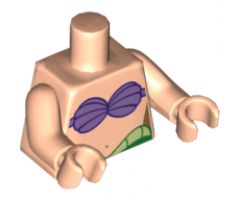 Torso Mermaid Medium Lavender Shell Bra, Navel, and Green and Yellow Waist Pattern / Light Nougat Arms / Light Nougat Hands
