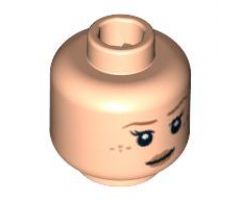 Minifigure, Head Dual Sided Female with Freckles and Eyelashes, Smile / Frown Pattern (HP Ginny Weasley) - Blocked Open Stud