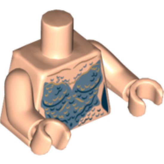 Torso PotC Mermaid Sand Blue Scales Pattern / Light Nougat Arms / Light Nougat Hands