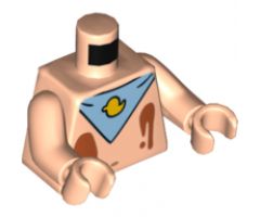 Torso SpongeBob with Navel, Ice Cream Splotches and Blue Bib with Yellow Duck Pattern / Light Nougat Arms / Light Nougat Hands