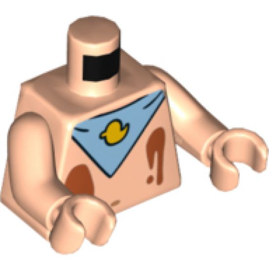 Torso SpongeBob with Navel, Ice Cream Splotches and Blue Bib with Yellow Duck Pattern / Light Nougat Arms / Light Nougat Hands