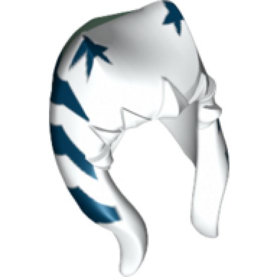 Minifigure, Headgear Headdress SW Togruta Montrals, Blue and Sand Green Ahsoka Pattern