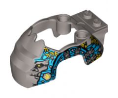 Riding Cycle Flywheel Fairing Gorilla Shape with Dark Azure and Silver Markings and Leaves Pattern (70109)