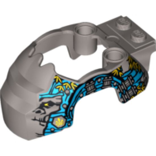 Riding Cycle Flywheel Fairing Gorilla Shape with Dark Azure and Silver Markings and Leaves Pattern (70109)