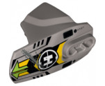 Hero Factory Armor with Ball Joint Socket - Size 5 with Lime Arrows, Black and Yellow Chevrons, and Hero Factory Logo Pattern