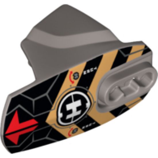 Hero Factory Armor with Ball Joint Socket - Size 5 with Red Arrows, Black and Gold Chevrons, and Hero Factory Logo Pattern