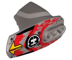 Hero Factory Armor with Ball Joint Socket - Size 5 with Yellow Arrows, Red Flames, and Hero Factory Logo Pattern