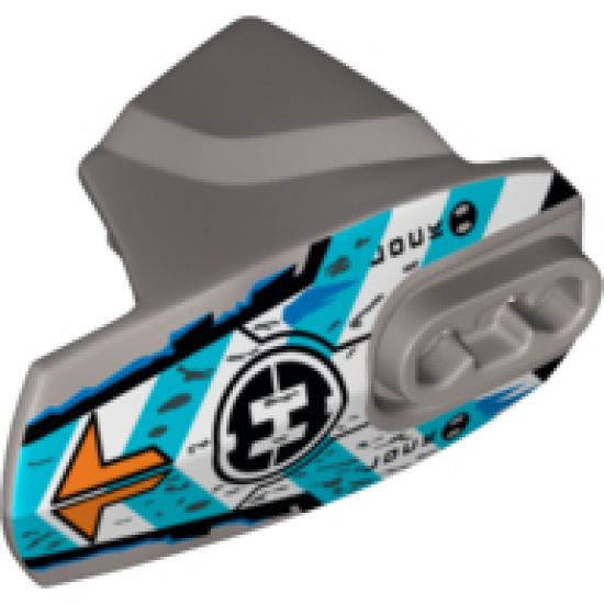 Hero Factory Armor with Ball Joint Socket - Size 5 with Orange Arrows, Blue and White Chevrons, and Hero Factory Logo Pattern