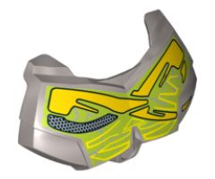 Large Figure Part Chest Armor Small with Green and Yellow Pattern