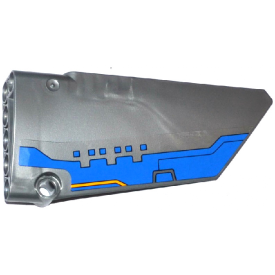 Technic, Panel Fairing #18 Large Smooth, Side B with Blue Milano Spaceship Pattern (Sticker) - Set 76021