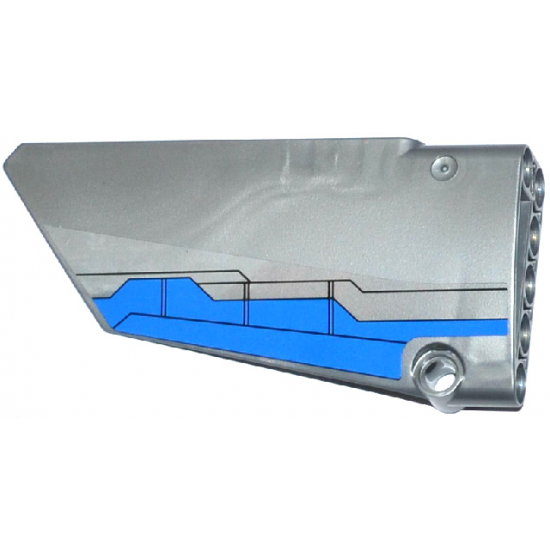 Technic, Panel Fairing #17 Large Smooth, Side A with Blue Airplane Flaps Pattern (Sticker) - Set 76021