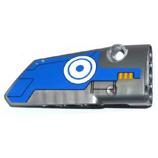 Technic, Panel Fairing # 4 Small Smooth Long, Side B with Blue and White Circles and Milano Spaceship Pattern (Sticker) - Set 76021