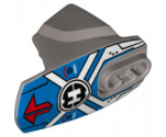 Hero Factory Armor with Ball Joint Socket - Size 5 with Red Arrows, Blue on Blue Background and Hero Factory Logo Pattern