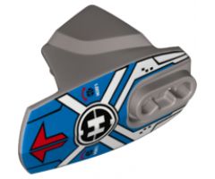 Hero Factory Armor with Ball Joint Socket - Size 5 with Red Arrows, Blue on Blue Background and Hero Factory Logo Pattern