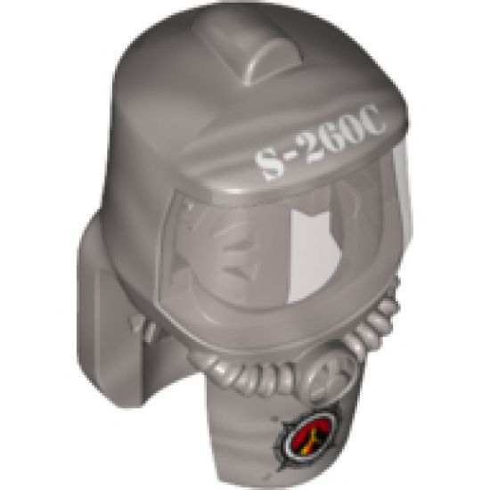 Minifigure, Headgear Hood Hazard Suit with Trans-Black Face Shield and 'S-260C' Pattern