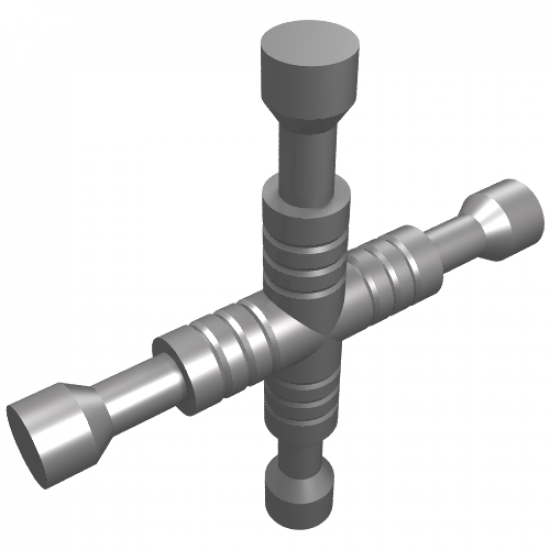 Minifigure, Utensil Tool 4-Way Lug Wrench