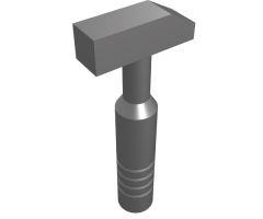 Minifigure, Utensil Tool Cross Pein Hammer - 3-Rib Handle