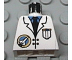 Torso Space Port Logo Lab Coat, Tie and Pocket Pattern