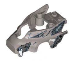 Riding Cycle Flywheel Fairing Wolf Shape with Fangs and Black, Silver and White Pattern