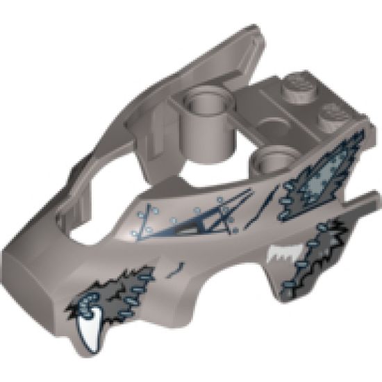 Riding Cycle Flywheel Fairing Wolf Shape with Fangs and Black, Silver and White Pattern